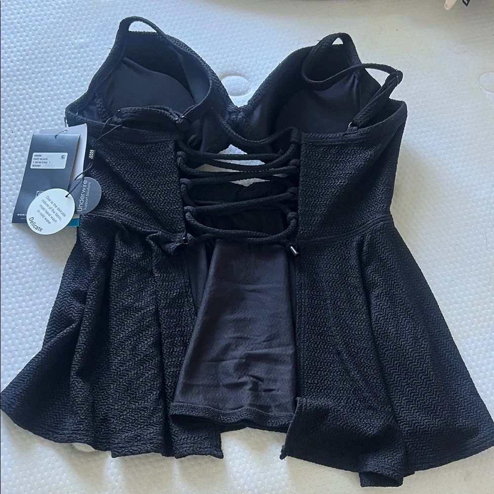 Coco Reef Black Textured Tankini Swim Top - Picture 4 of 8